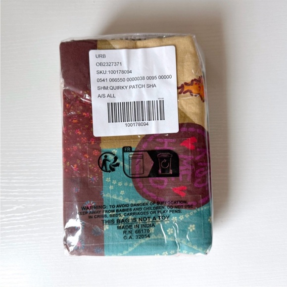 Urban Outfitters Home Quirky Patchwork Pillow Sham Set Hippie New Standard Size - Picture 5 of 6